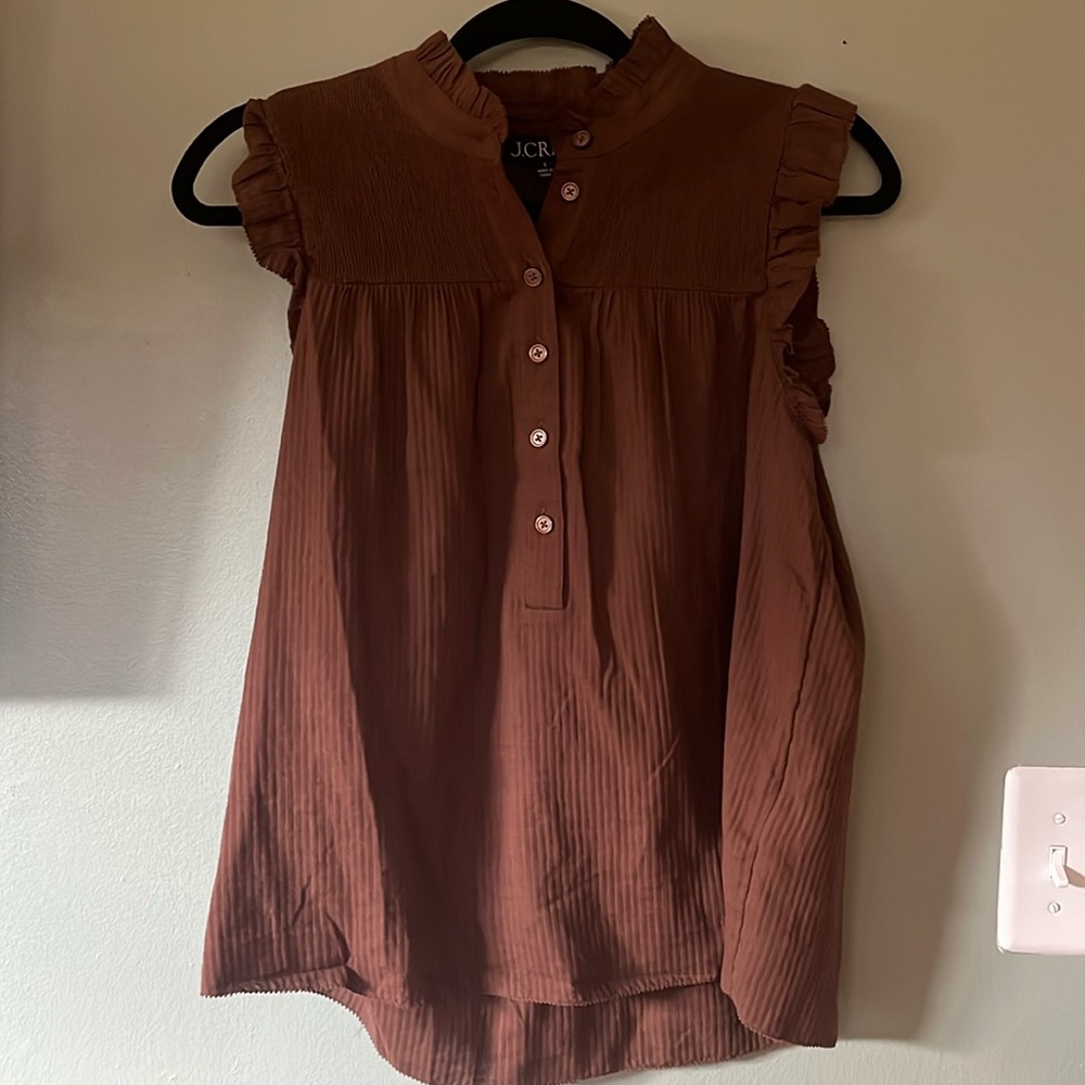 J. Crew sleeveless smocked top (size small)